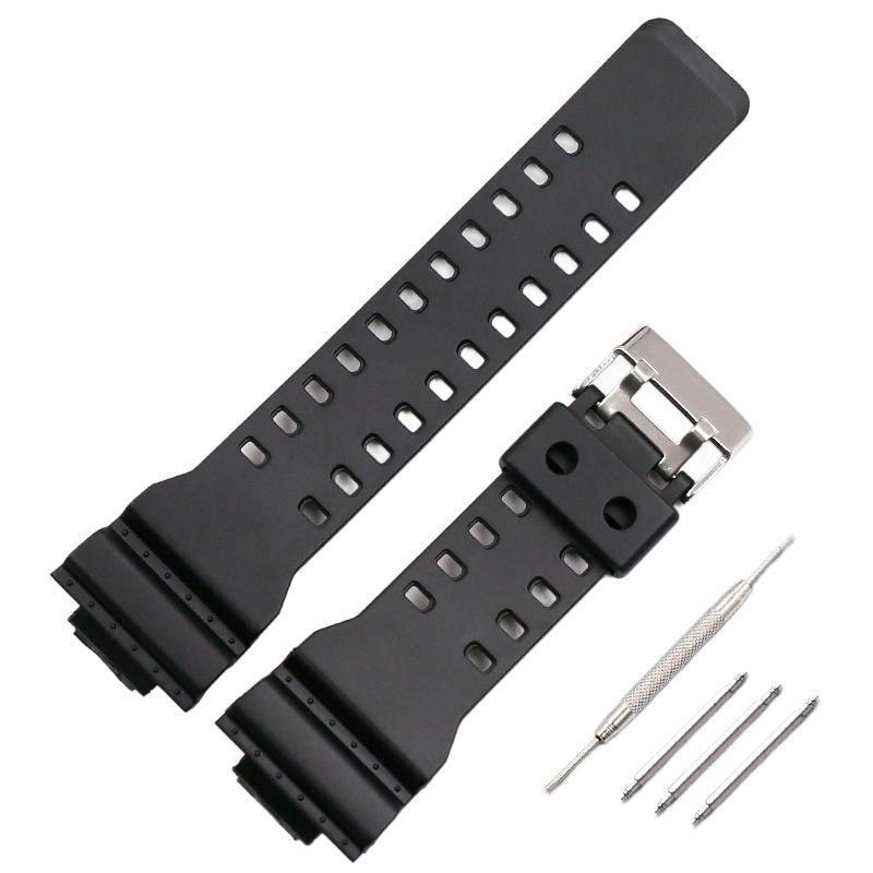 16mm TPU Watch Strap Compatible with G Series GA100 G8900 GW8900 with Tool Pins - Black V528-WATCHSTRAP-613856