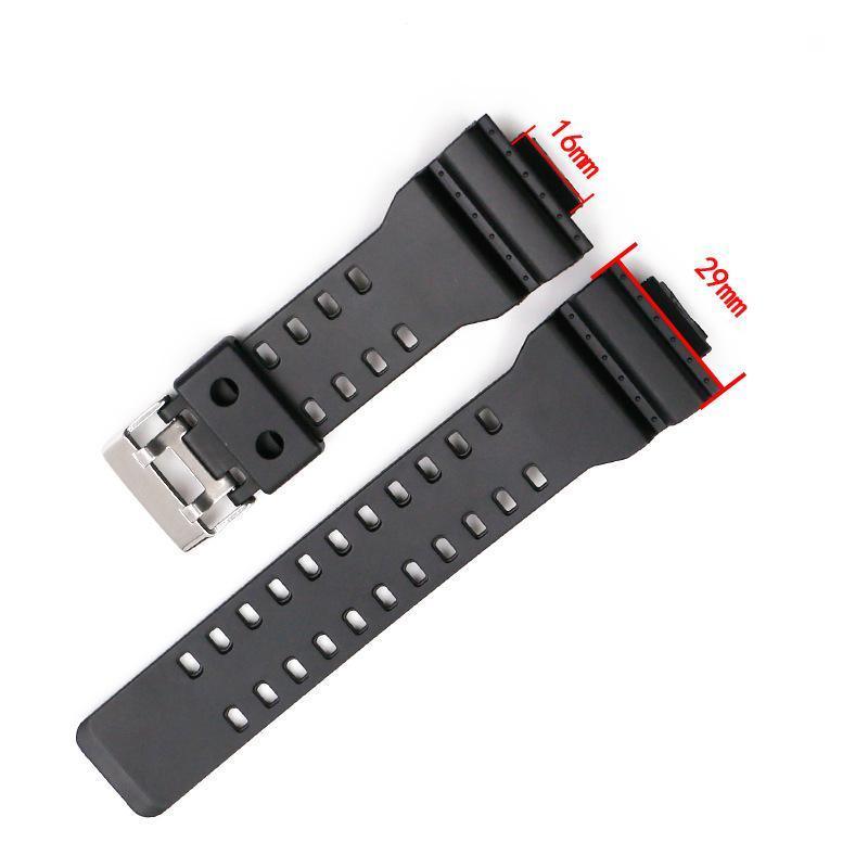 16mm TPU Watch Strap Compatible with G Series GA100 G8900 GW8900 with Tool Pins - Black V528-WATCHSTRAP-613856
