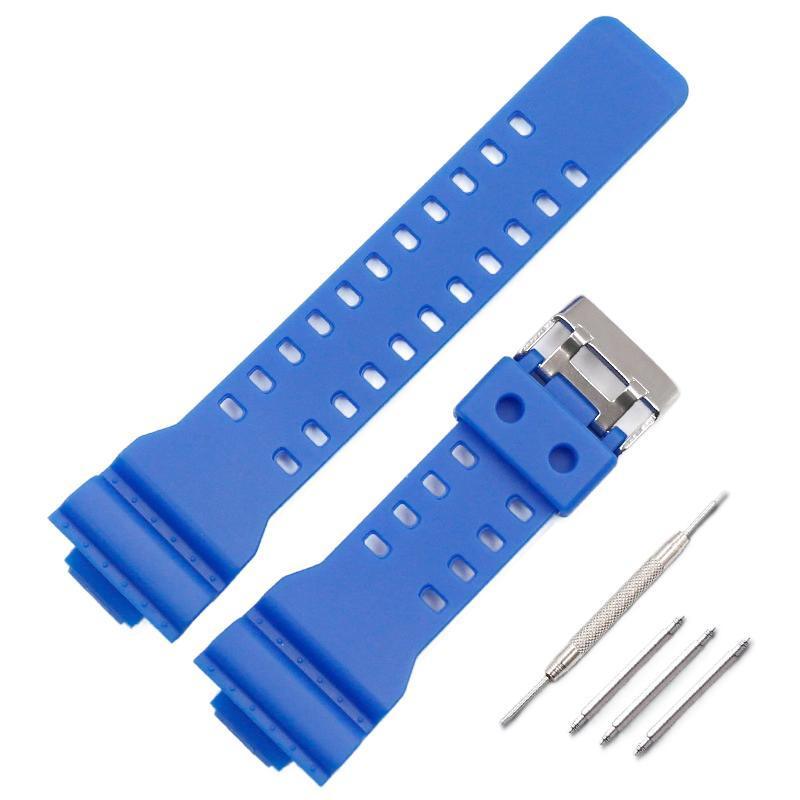 16mm TPU Watch Strap Compatible with G Series GA100 G8900 GW8900 with Tool Pins - Black V528-WATCHSTRAP-613856