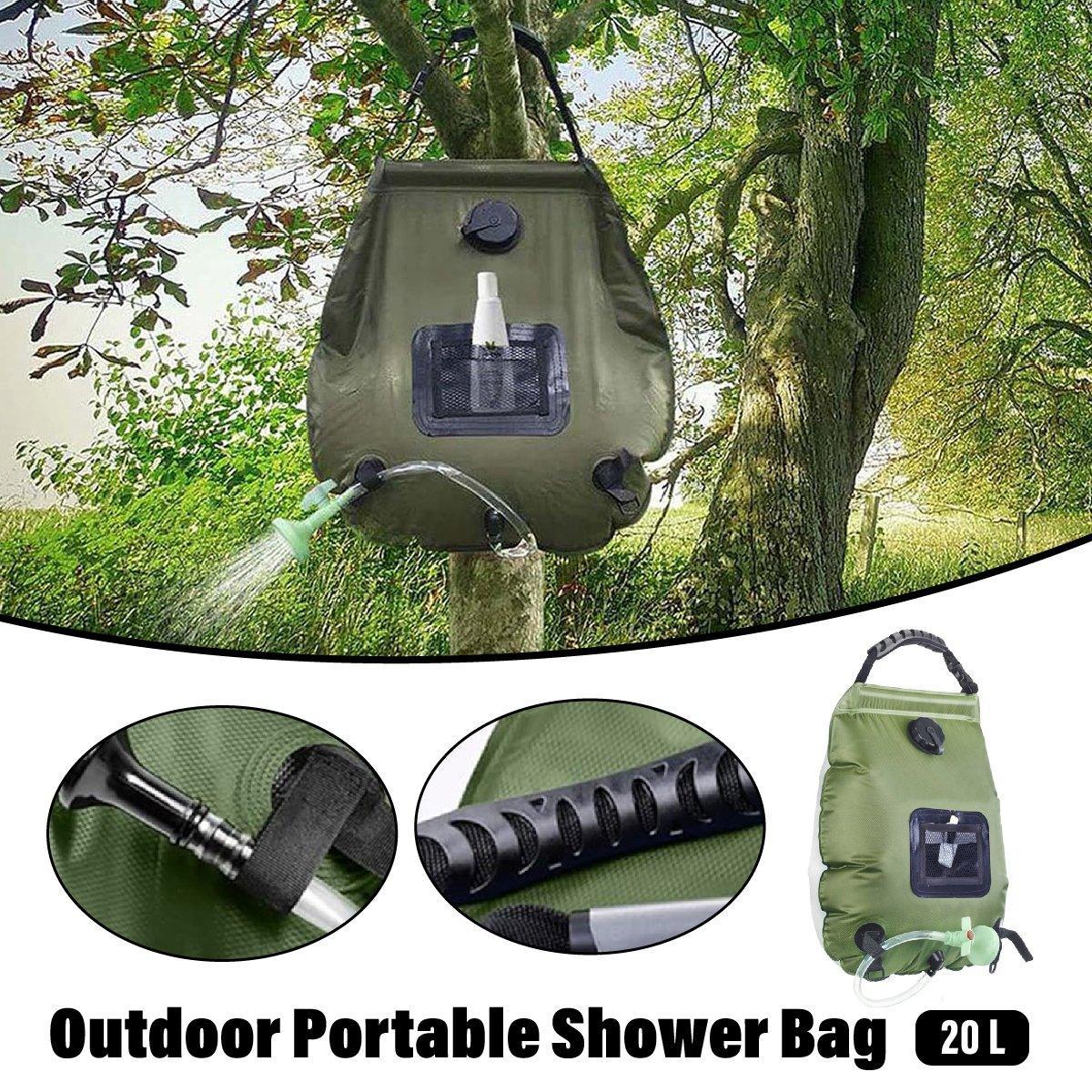 20L Camp Shower Bag Solar Heat Water Pipe Portable Camping Hiking Travel Outdoor V528-WATER-BAG-20L-GREEN-221684