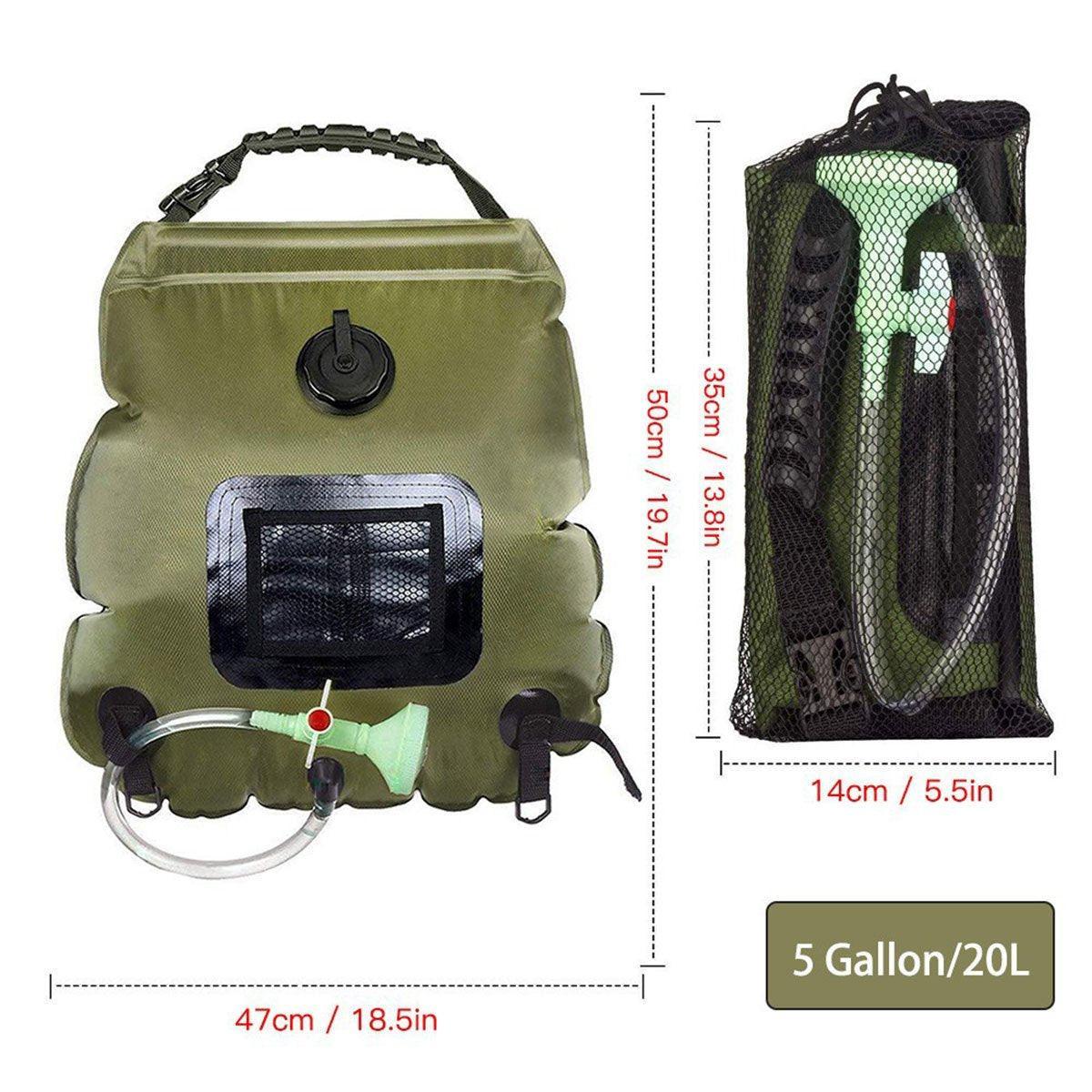 20L Camp Shower Bag Solar Heat Water Pipe Portable Camping Hiking Travel Outdoor V528-WATER-BAG-20L-GREEN-221684