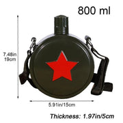 Outdoor Red Five Star Water Bottle Portable Camping Hiking Travel Water Bottle V528-WATER-BOTTLE-JUNLV-800-567679