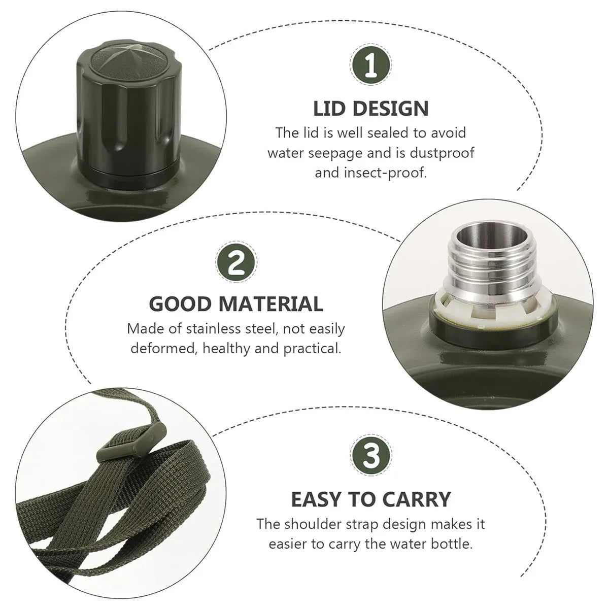 Outdoor Red Five Star Water Bottle Portable Camping Hiking Travel Water Bottle V528-WATER-BOTTLE-JUNLV-800-567679
