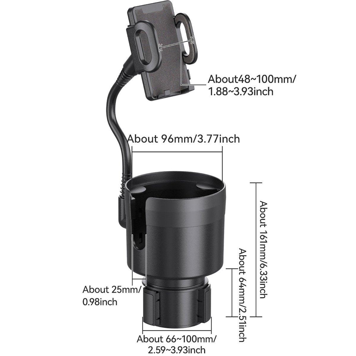 2 in 1 Car Phone Holder and Cup Holder Drink Organiser Water Bottle Holder V528-WATER-CUP-690789