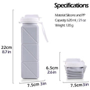 620ml Silicone Folding Water Bottle Food Grade Outdoor Sports Kettle High Temp - Blue V528-WATER-CUP-BLUE-218143
