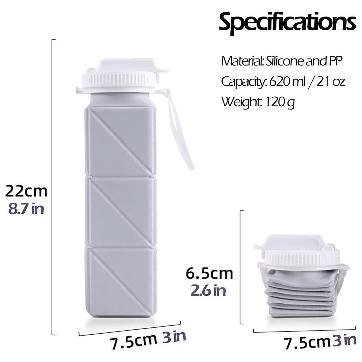 620ml Silicone Folding Water Bottle Food Grade Outdoor Sports Kettle High Temp - Blue V528-WATER-CUP-BLUE-218143
