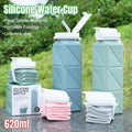 620ml Silicone Folding Water Bottle Food Grade Outdoor Sports Kettle High Temp - Green V528-WATER-CUP-GREEN-611861