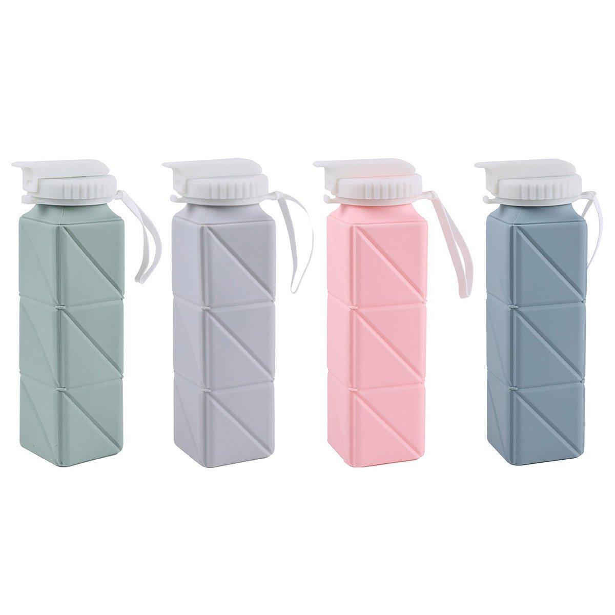 620ml Silicone Folding Water Bottle Food Grade Outdoor Sports Kettle High Temp - Green V528-WATER-CUP-GREEN-611861