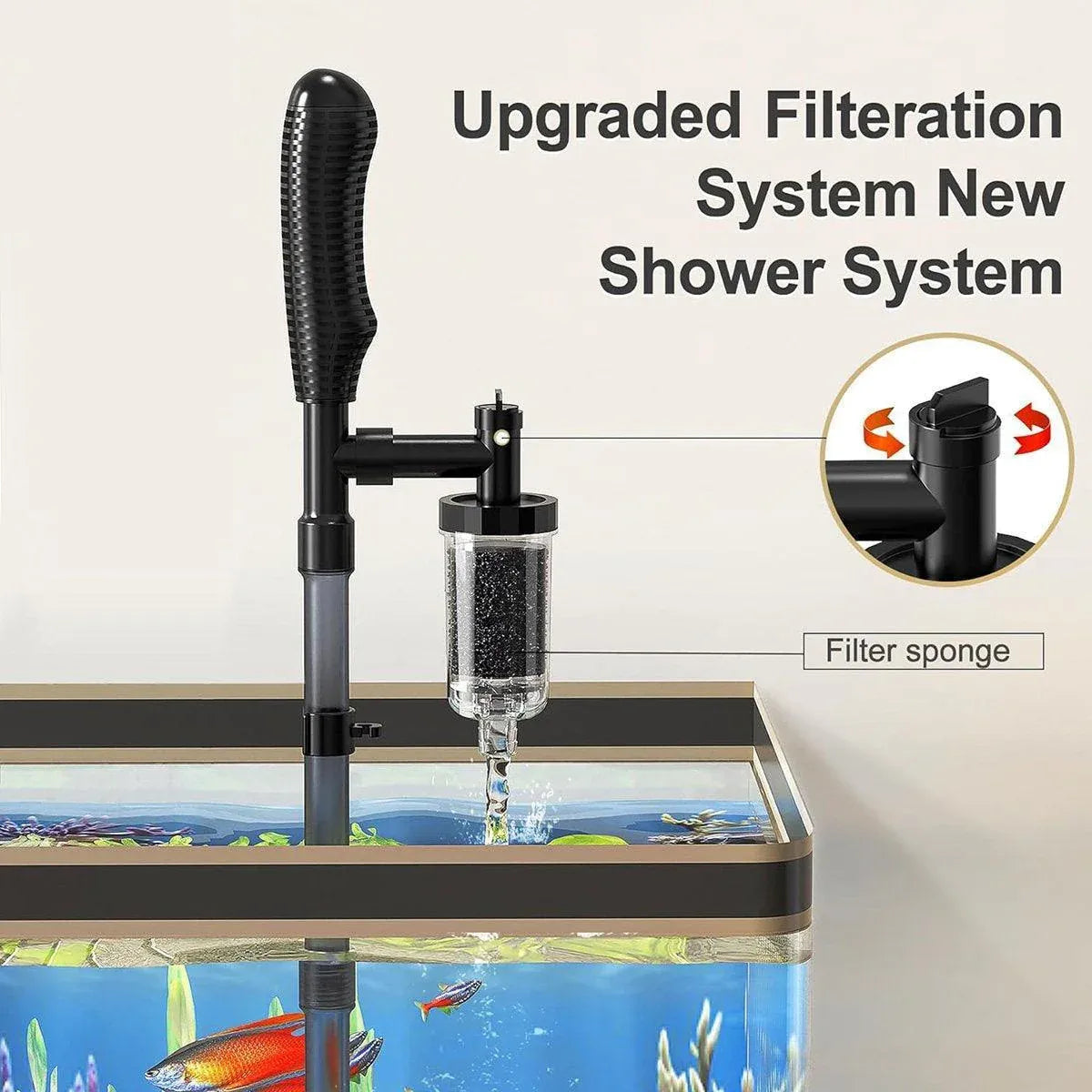Aquarium Multi-function Water Changer Suction Pump For Tank Cleaning Fish Waste V528-WATER-EXCHANGER-058-100704