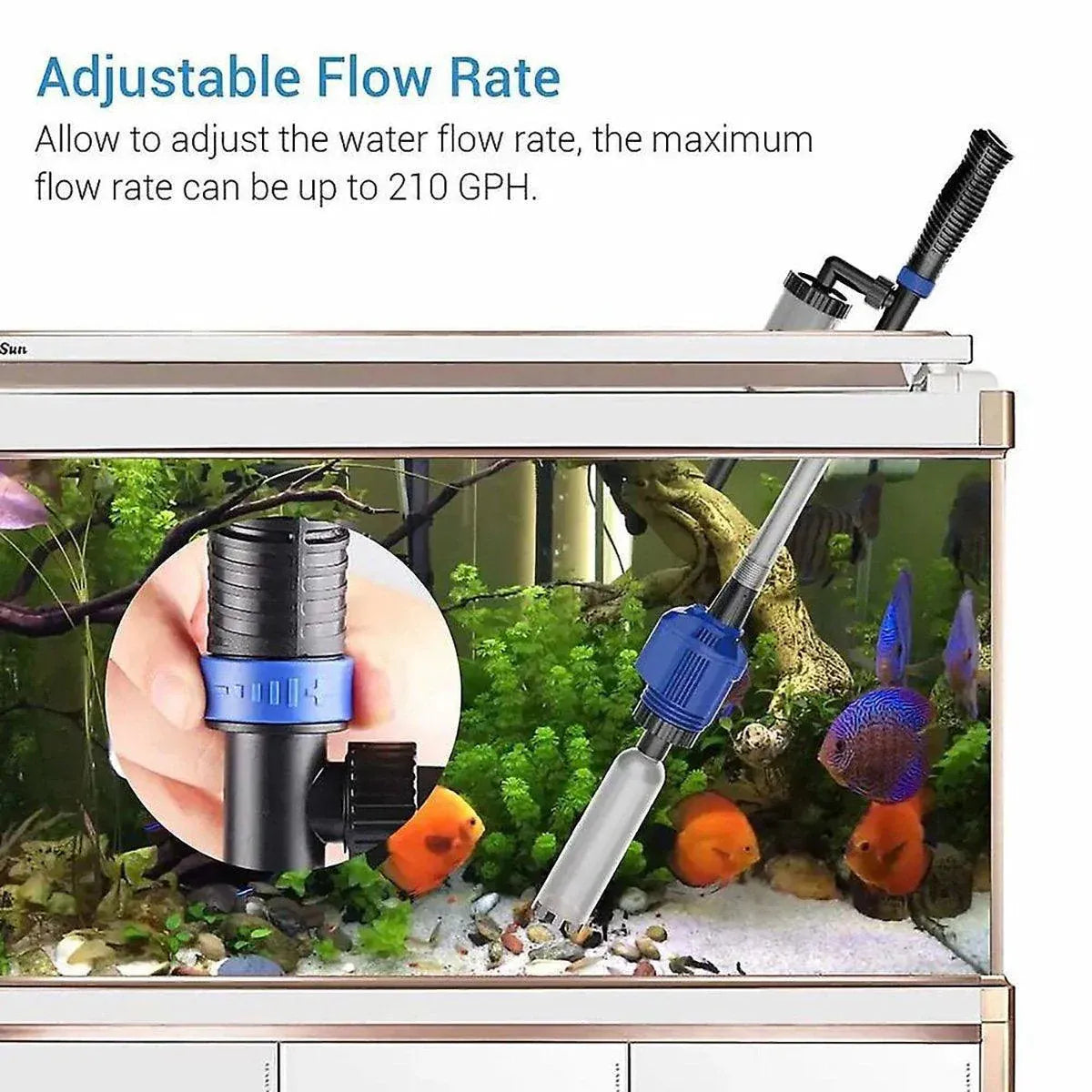 Aquarium Multi-function Water Changer Suction Pump For Tank Cleaning Fish Waste V528-WATER-EXCHANGER-058-100704