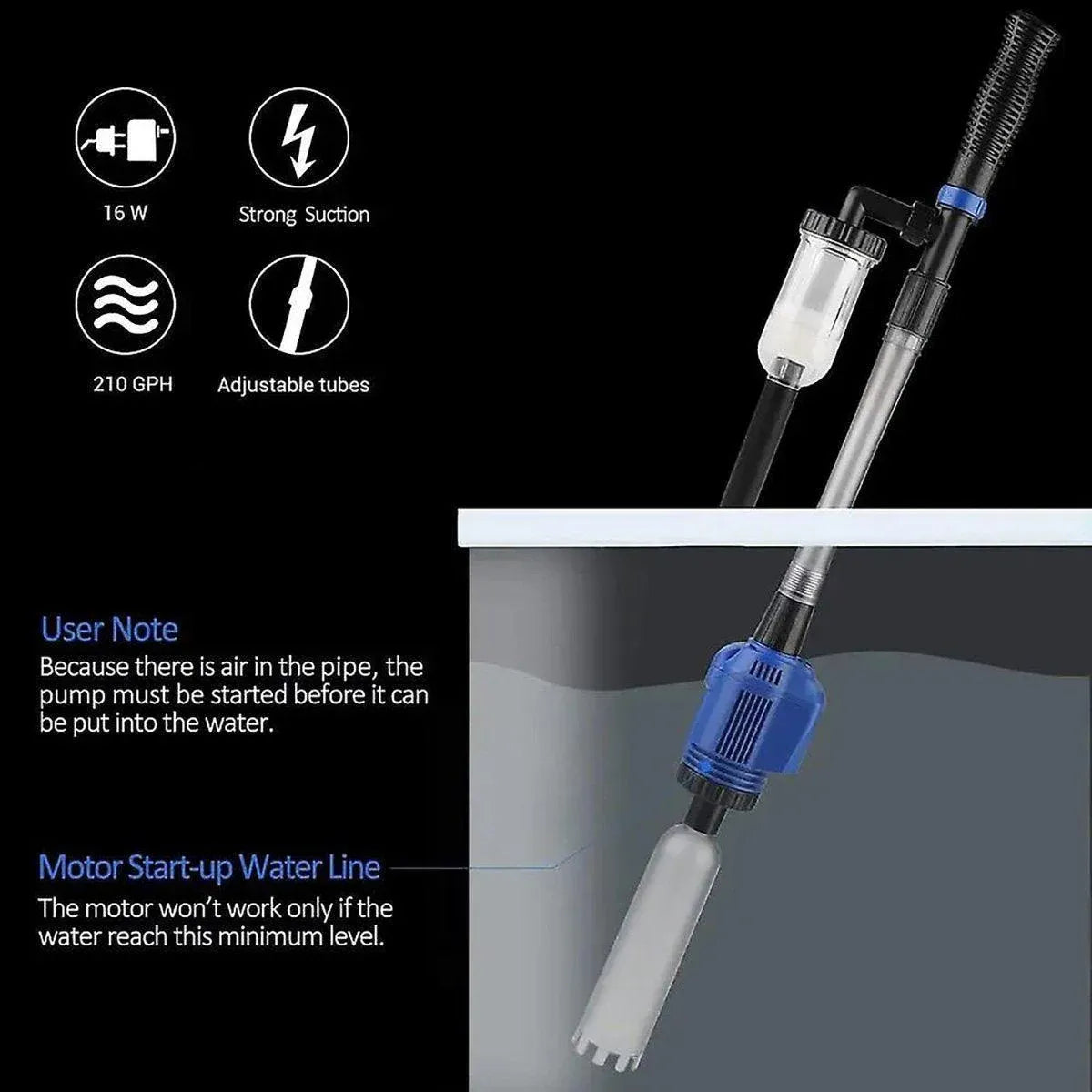 Aquarium Multi-function Water Changer Suction Pump For Tank Cleaning Fish Waste V528-WATER-EXCHANGER-058-100704