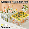 Transparent Rectangular Aquarium 12Hole Lid Portable Hydroponic Plant Fish Tank - Green V528-WATER-PLANTING-BOX-GREEN-327770