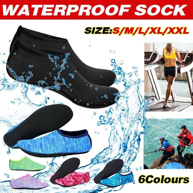Unisex Water Shoes Slip On Aqua Socks Swim Surf Diving Yoga Exercise Reef Shoes - Black-M V528-WATER-SHOES-BLACK-M-292342