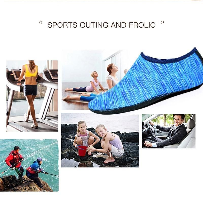 Unisex Water Shoes Slip On Aqua Socks Swim Surf Diving Yoga Exercise Reef Shoes - Blue-XL