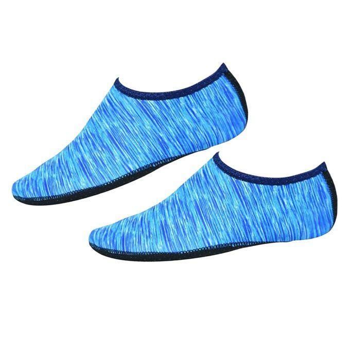 Unisex Water Shoes Slip On Aqua Socks Swim Surf Diving Yoga Exercise Reef Shoes - Blue-XXL