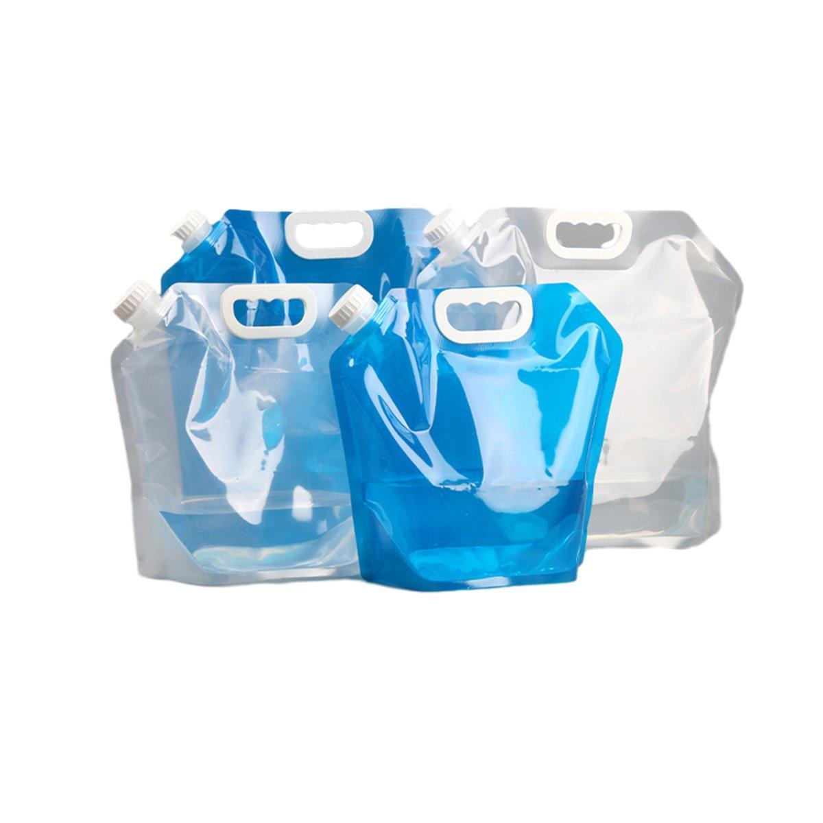 4pcs Folding Water Storage Bag Portable Bucket for Camping Hiking Outdoor Sports - Transparent V528-WATER-STORAGE-BAG-4PCS-CLEAR-656231