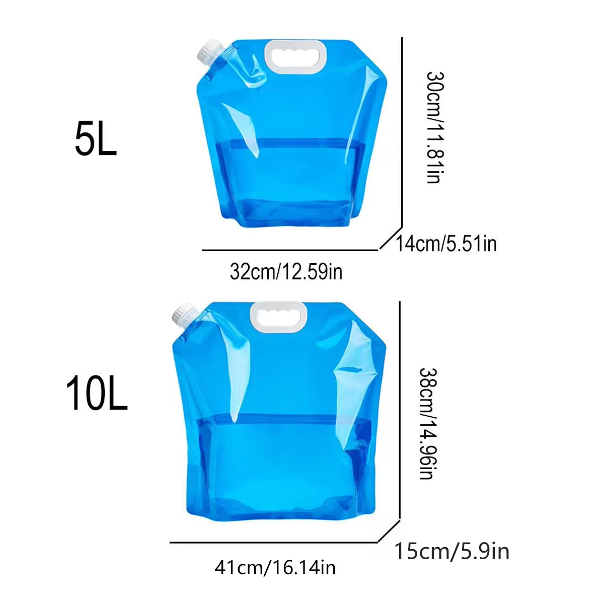 4pcs Folding Water Storage Bag Portable Bucket for Camping Hiking Outdoor Sports - Transparent V528-WATER-STORAGE-BAG-4PCS-CLEAR-656231