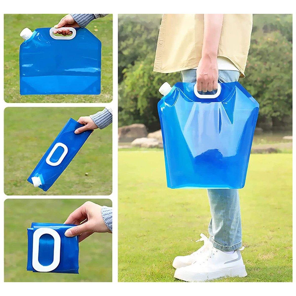 4pcs Folding Water Storage Bag Portable Bucket for Camping Hiking Outdoor Sports - Transparent V528-WATER-STORAGE-BAG-4PCS-CLEAR-656231