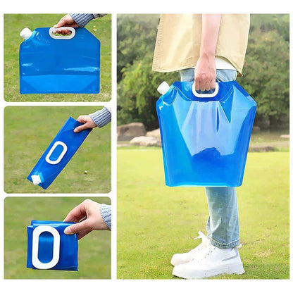 4pcs Folding Water Storage Bag Portable Bucket for Camping Hiking Outdoor Sports - Transparent V528-WATER-STORAGE-BAG-4PCS-CLEAR-656231