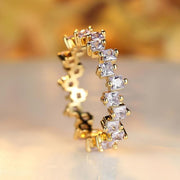 Square Design 1.2ct Simulated Diamond Women Engagement Ring Rose Gold Plated - Water Blue-Size 10