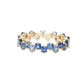 Square Design 1.2ct Simulated Diamond Women Engagement Ring Rose Gold Plated - Water Blue-Size 6