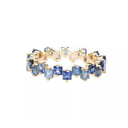 Square Design 1.2ct Simulated Diamond Women Engagement Ring Rose Gold Plated - Water Blue-Size 6