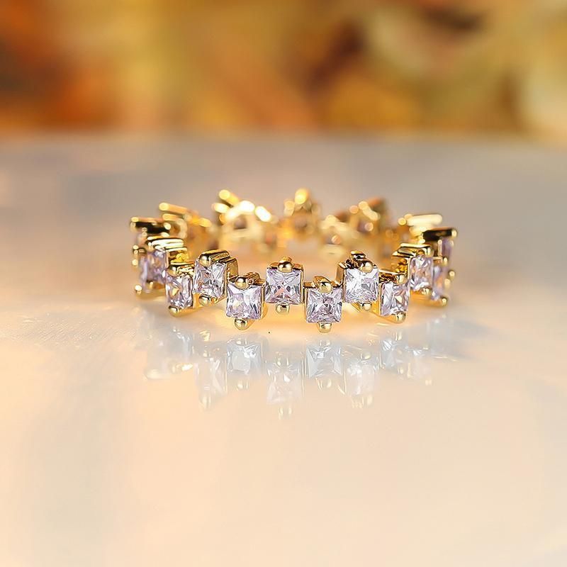Square Design 1.2ct Simulated Diamond Women Engagement Ring Rose Gold Plated - Water Blue-Size 6