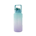 2L Large Water Bottle Straw Time Gradient Cup Fitness Jugs Sport Gym Training - Green V528-WATERBOTTLE-2L-GREEN-420879