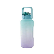 2L Large Water Bottle Straw Time Gradient Cup Fitness Jugs Sport Gym Training - Green V528-WATERBOTTLE-2L-GREEN-420879