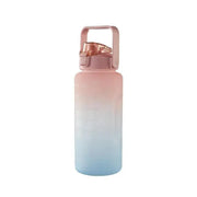 2L Large Water Bottle Straw Time Gradient Cup Fitness Jugs Sport Gym Training - Pink V528-WATERBOTTLE-2L-PINK-195008