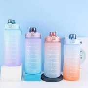 2L Large Water Bottle Straw Time Gradient Cup Fitness Jugs Sport Gym Training - Pink V528-WATERBOTTLE-2L-PINK-195008
