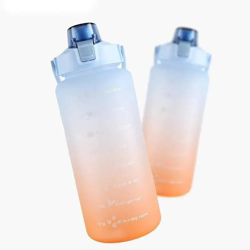 2L Large Water Bottle Straw Time Gradient Cup Fitness Jugs Sport Gym Training - Pink V528-WATERBOTTLE-2L-PINK-195008