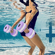 Water Dumbbell Aquatic Exercise Dumbell Water Aerobics Workouts Barbell - Grey-Pink V528-WATERDUMBBELL-GR-PINK-839153