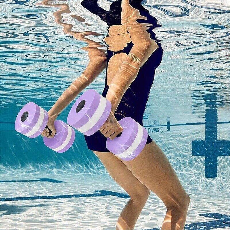 Water Dumbbell Aquatic Exercise Dumbell Water Aerobics Workouts Barbell - Grey-Pink V528-WATERDUMBBELL-GR-PINK-839153
