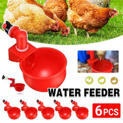 6x Automatic Chicken Water Cup Waterer Poultry Drinking Bowl Feeder Drinker Tool V528-WATERER-RED-6PCS-194114
