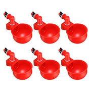 6x Automatic Chicken Water Cup Waterer Poultry Drinking Bowl Feeder Drinker Tool V528-WATERER-RED-6PCS-194114