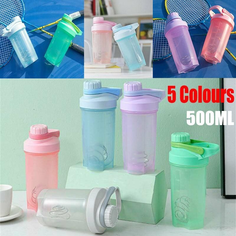 500ml Protein Powder Shake Ball Bottle Sport Mixer Shaker Mixing Drinking Cup - Pink V528-WATERGLASS-PINK-62522