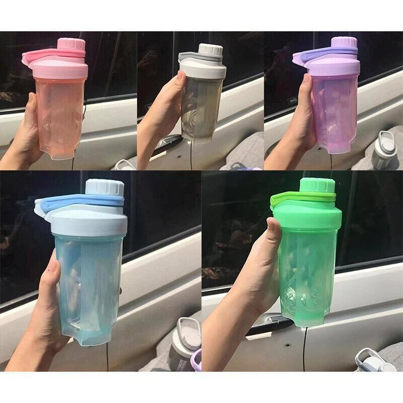500ml Protein Powder Shake Ball Bottle Sport Mixer Shaker Mixing Drinking Cup - Pink V528-WATERGLASS-PINK-62522