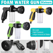 Washing Nozzle Plant Pet Hose 8-Mode Garden Car Water Foam Sprayer Soap Dispenser - Green V528-WATERGUN-GREEN-54197