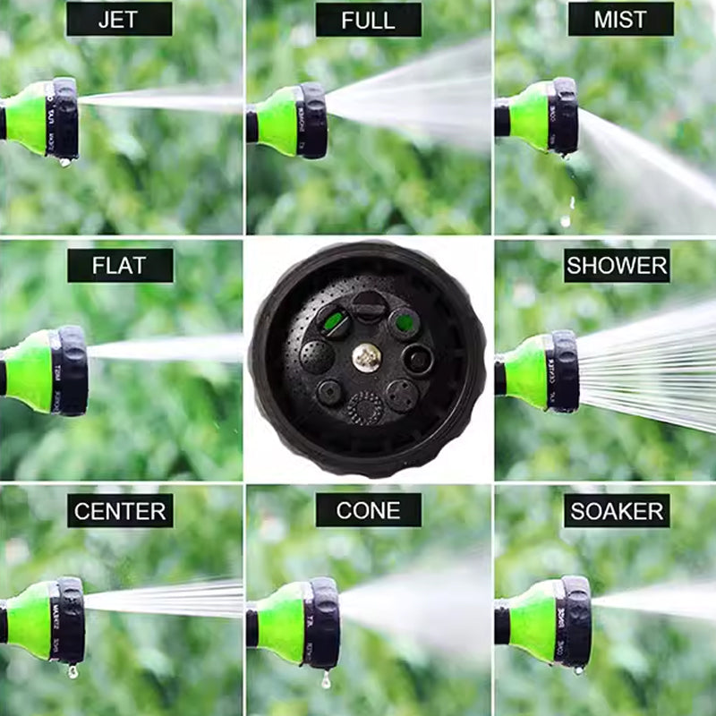 Washing Nozzle Plant Pet Hose 8-Mode Garden Car Water Foam Sprayer Soap Dispenser - Green V528-WATERGUN-GREEN-54197