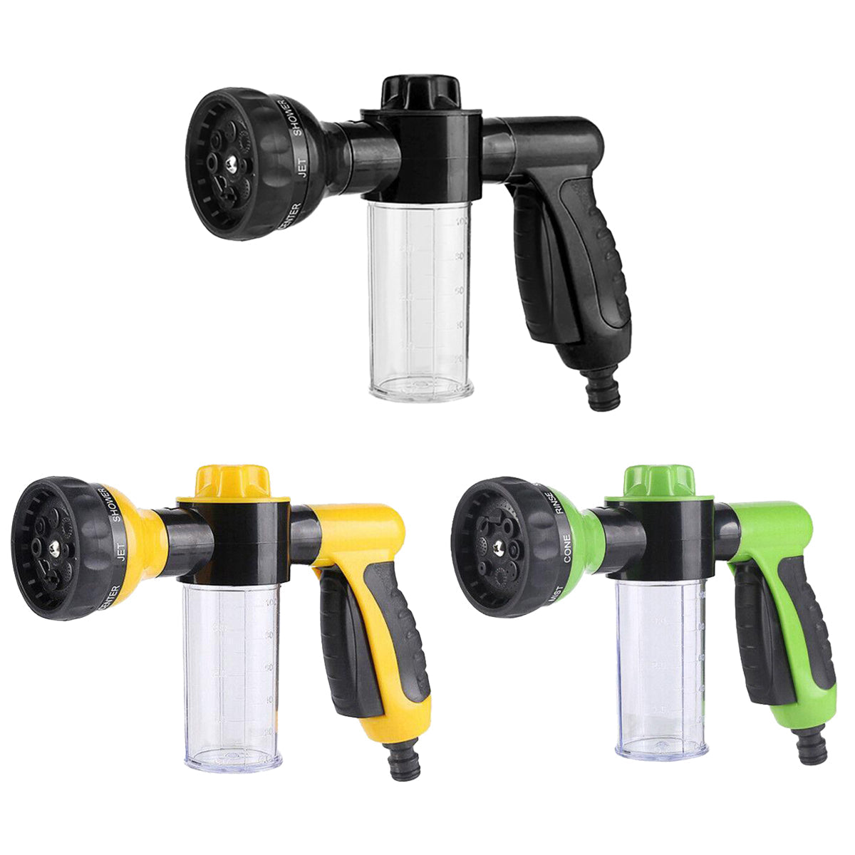 Washing Nozzle Plant Pet Hose 8-Mode Garden Car Water Foam Sprayer Soap Dispenser - Yellow V528-WATERGUN-YELLOW-89663