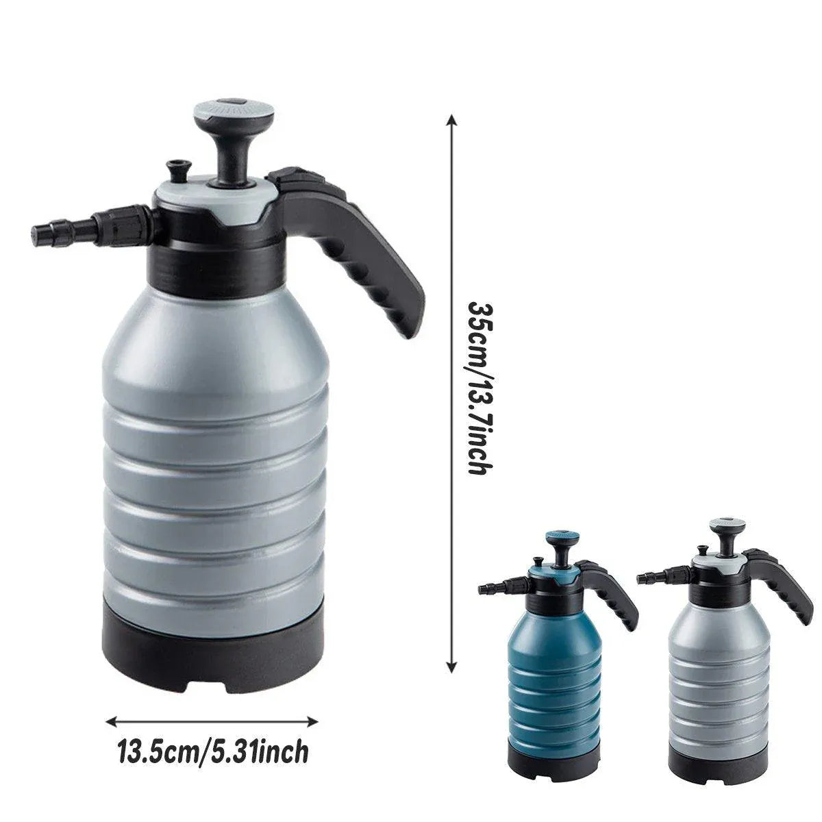 Pressure Pump Spray Bottle 2L Easy Pump Adjustable Nozzle Garden Watering Flower - Grey V528-WATERING-CAN-GREY-621110