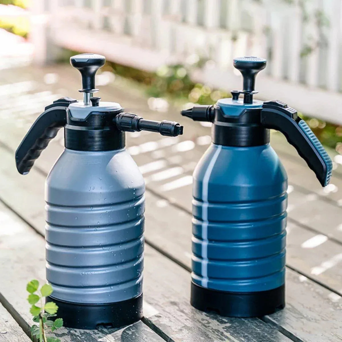 Pressure Pump Spray Bottle 2L Easy Pump Adjustable Nozzle Garden Watering Flower - Grey V528-WATERING-CAN-GREY-621110