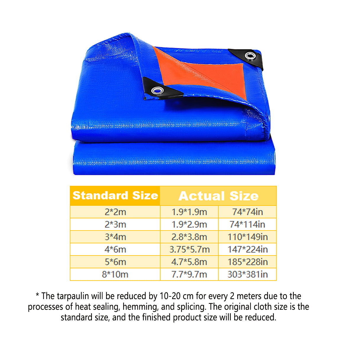 Waterproof Plastic Tarp Cover Heavy Duty Ground Sheet Rainproof Dustproof Blue - 2x2m V528-WATERPROOF-CLOTH-2-2M-541441