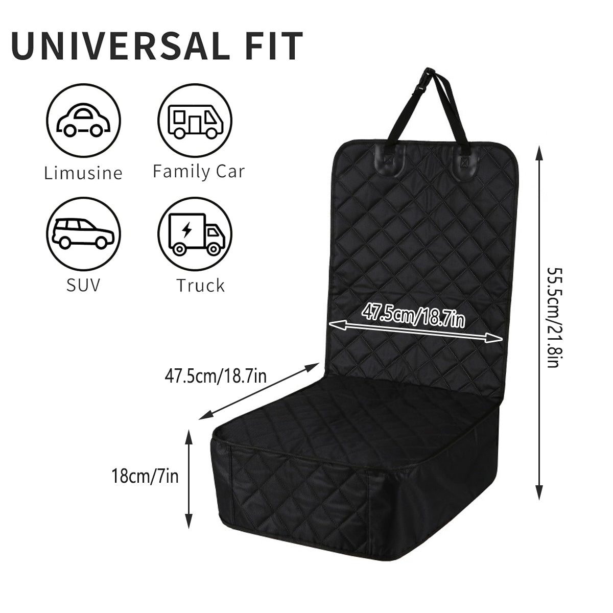 Pet Vehicle Seat Protector Waterproof Travel Cushion Mat for Dogs and Cats V528-WATERPROOF-PAD-BLACK-278297