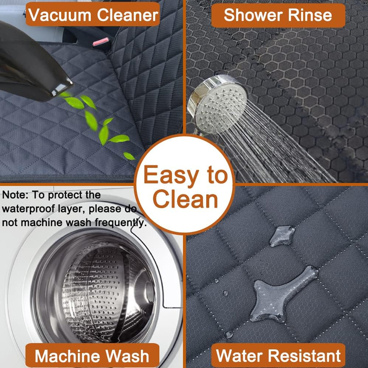 Pet Vehicle Seat Protector Waterproof Travel Cushion Mat for Dogs and Cats V528-WATERPROOF-PAD-BLACK-278297