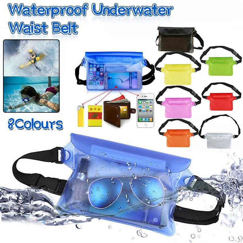 Waterproof Underwater Waist Belt Bum Bag Beach Swimming Boating Dry Phone Pouch - Orange V528-WATERPROOFBAG-ORANGE-499134