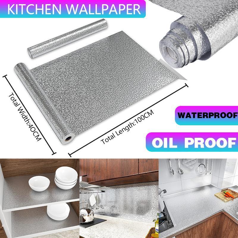 Waterproof Oil Proof Aluminum Foil Sticker Self Adhesive Kitchen Wallpapers AU V528-WATERPROOFOILPROOF-944219