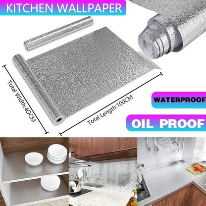 Waterproof Oil Proof Aluminum Foil Sticker Self Adhesive Kitchen Wallpapers AU V528-WATERPROOFOILPROOF-944219