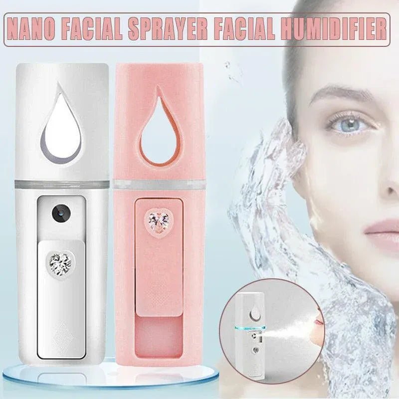 L2 Mini Nano Facial Mister With Top Mirror Rechargeable Cool Mist Sprayer Au - White V528-WATERREPLENISHER-WHITE-97841